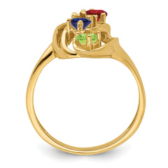 14k Genuine 4 Stone Mother's Ring - 7 / Genuine