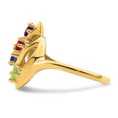 14k Genuine 4 Stone Mother's Ring - 7 / Genuine