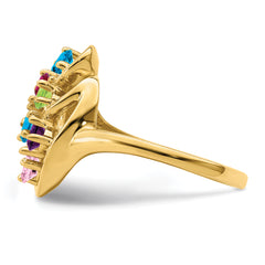 14k Genuine 6 Stone Mother's Ring - 7 / Genuine