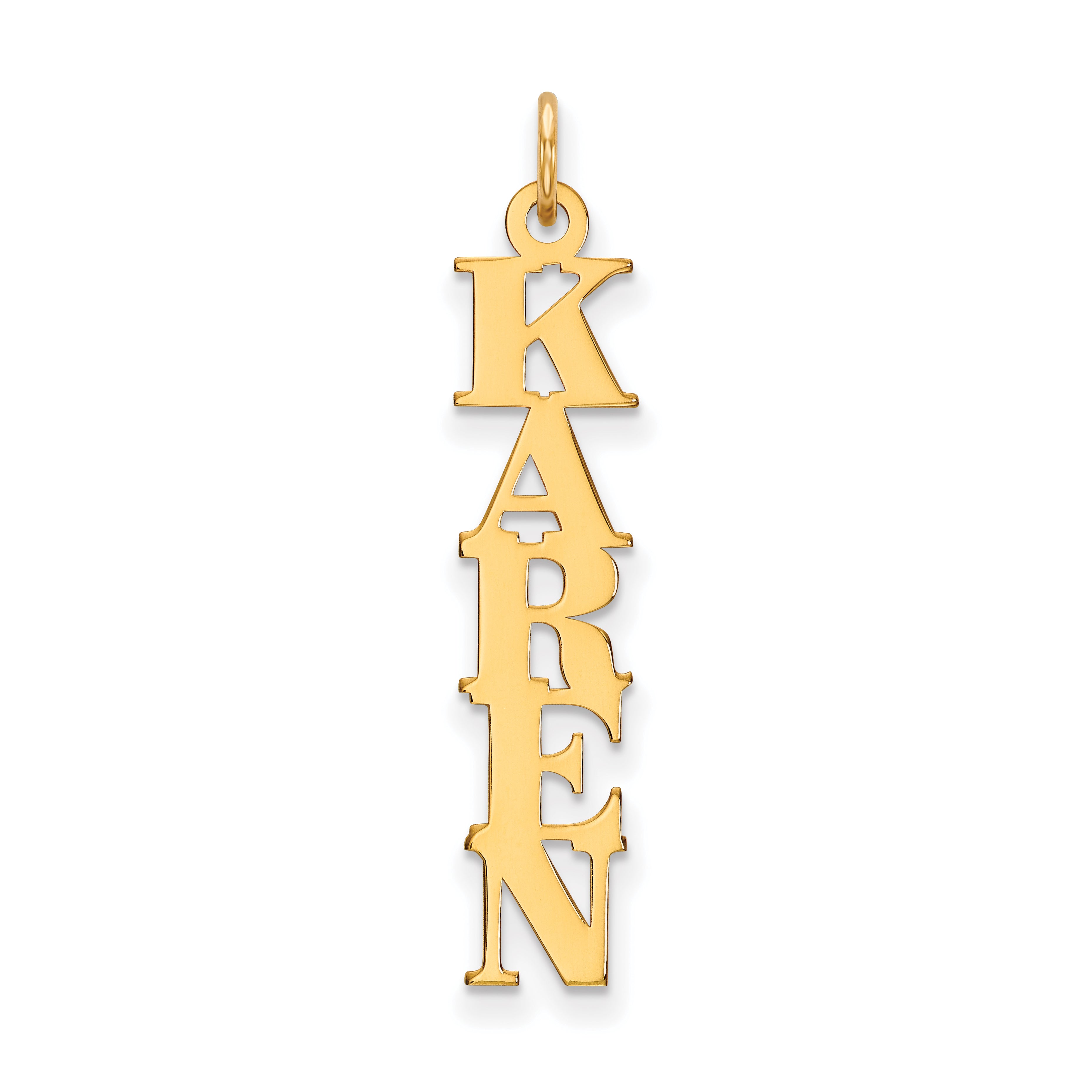 14K Vertical Name Plate Charm