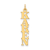 14K Vertical Name Plate Charm