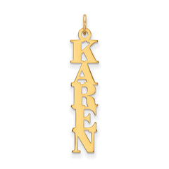 14K Vertical Name Plate Charm