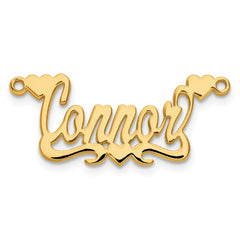 14K Polished Hearts Name Plate