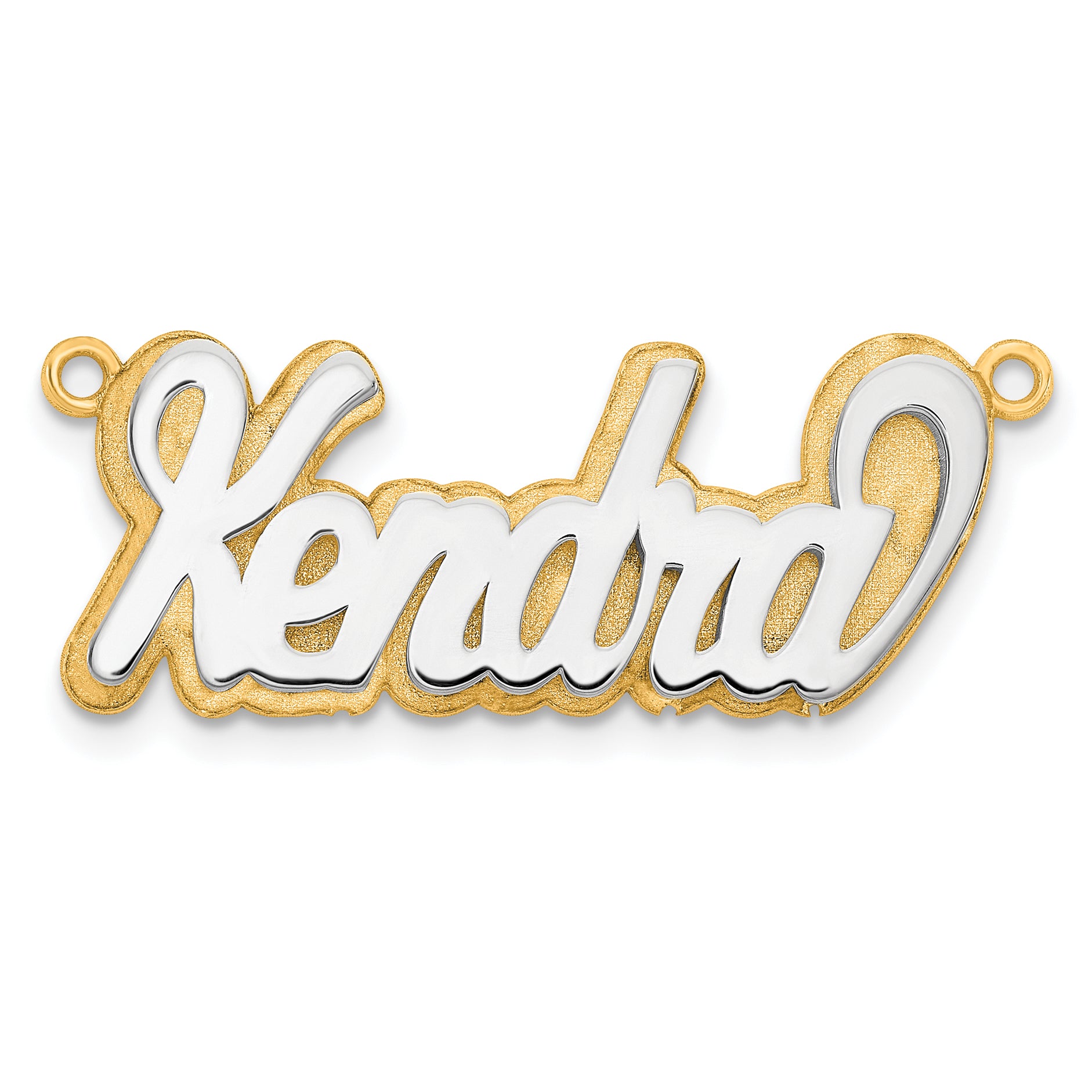 14K 3D Two-tone Polished Name Plate