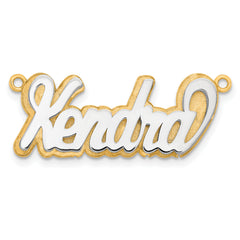 14K 3D Two-tone Polished Name Plate
