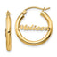 Cursive Nameplate Small Name Plate Hoop Earrings in 14K Yellow Gold - Sophia Jewelers