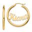 14K Polished Name Plate Hoop Earrings