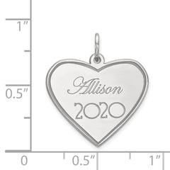 14k White Gold Personalized Graduation Charm