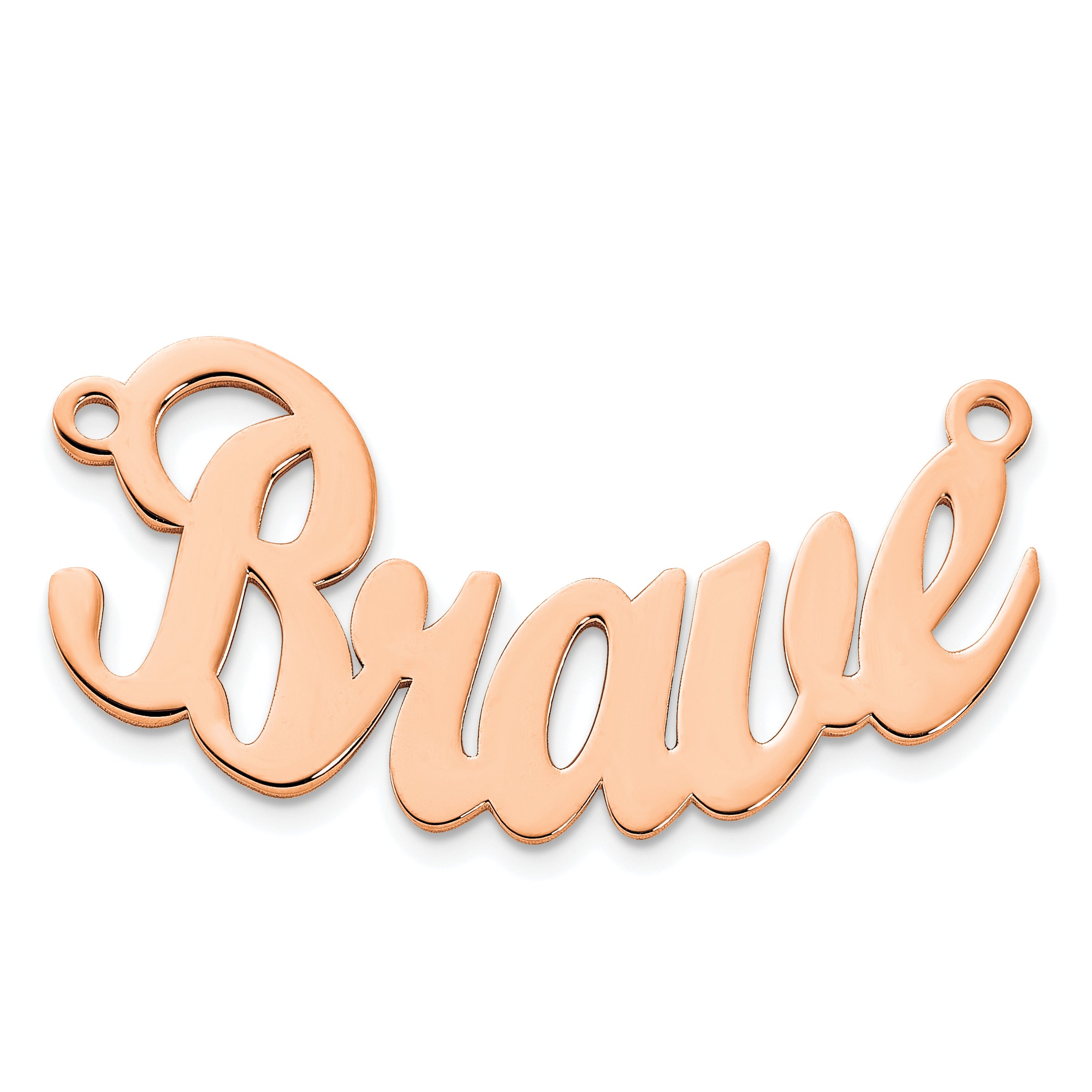 14K Rose Gold Polished Curved Script MT Font Name Plate