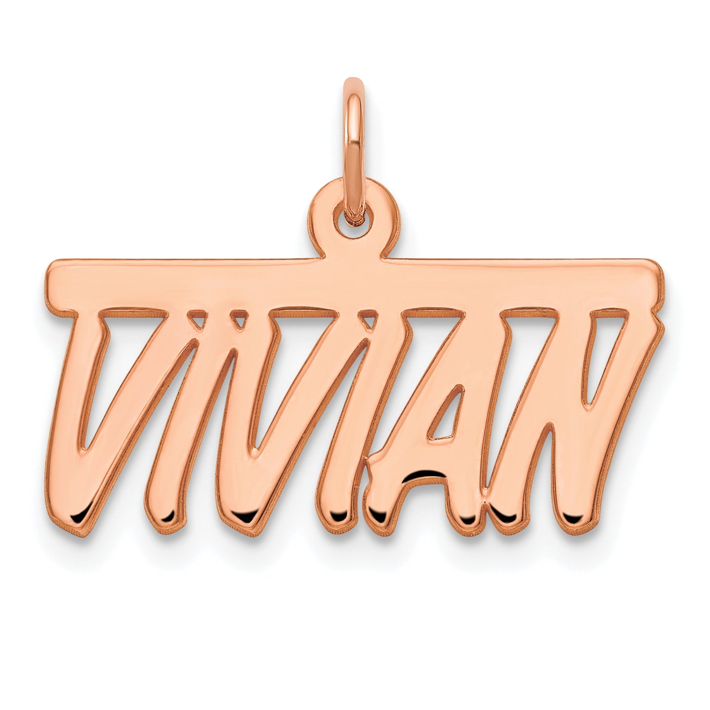 14K Rose Gold Polished Bellamy Font Name Plate