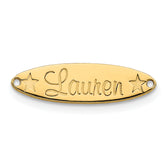 14K Small Oval with Stars Name Plate