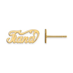 14K Name Plate Post Earrings