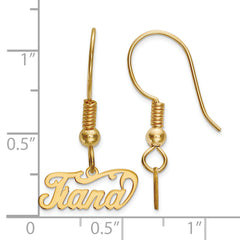 14K Name Plate Dangle Earrings