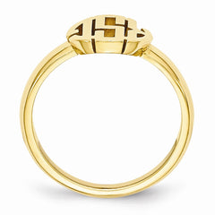 Sterling Silver Gold-Tone Signet Ring with Polished Finish Adjustable