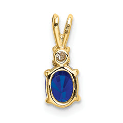 14k Sapphire Diamond pendant