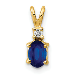 14k Sapphire Diamond pendant