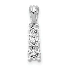 14K White Gold VS Diamond three stone pendant