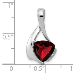 14K White Gold 8mm Garnet pendant