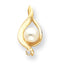 14K 5.5mm White Round Freshwater Cultured Pearl AA Diamond Pendant