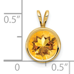14K Citrine bezel pendant