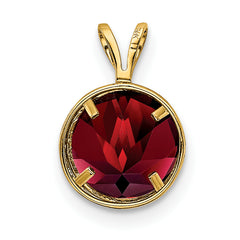14K 8mm Garnet bezel pendant