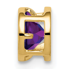 14K 5mm Amethyst Bezel Pendant