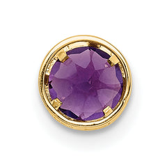 14K 5mm Amethyst Bezel Pendant