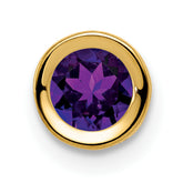 14k 5mm Amethyst Bezel Pendant