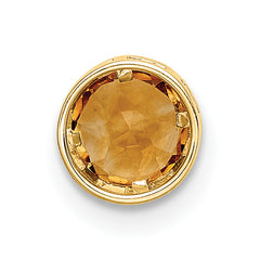 14K 5mm Citrine bezel pendant