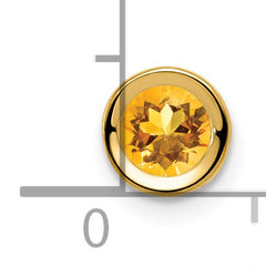 14K 5mm Citrine bezel pendant