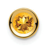 14k 5mm Citrine bezel pendant