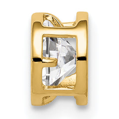 14K 5mm Cubic Zirconia bezel pendant