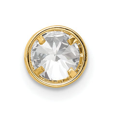 14K 5mm Cubic Zirconia bezel pendant