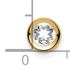 14K 5mm Cubic Zirconia bezel pendant