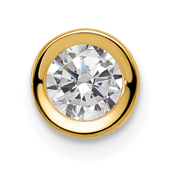 14k 5mm Cubic Zirconia bezel pendant