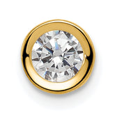 14k 5mm Cubic Zirconia bezel pendant