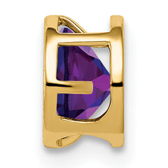 14K 6mm Amethyst bezel pendant