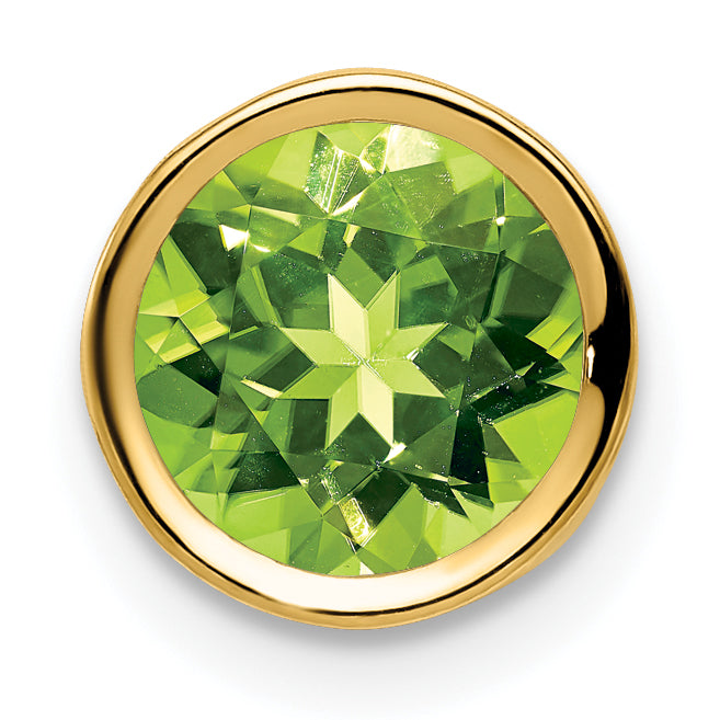 14k 7mm Peridot bezel pendant