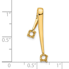 14k Holds 2-3.0mm Stone, Chain Slide Mounting (No Stone Included)