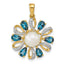 Pearl & London Blue Topaz Pendant in 14K Yellow Gold, 28mm (1/50 ct. tw.) - Sophia Jewelers