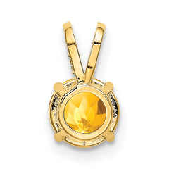 14K 6mm Citrine pendant