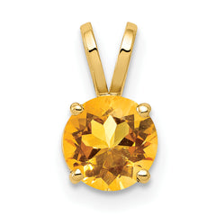14k 6mm Citrine pendant