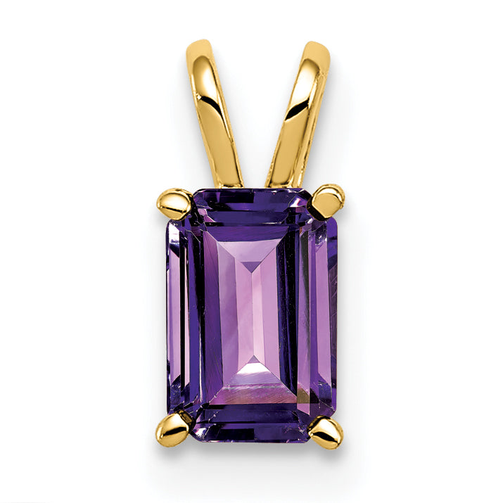 14k Yellow Gold Amethyst Pendant