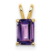 14k Yellow Gold Amethyst Pendant