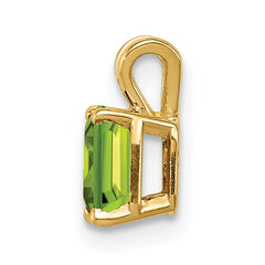 14K 6x4mm Emerald Cut Peridot pendant