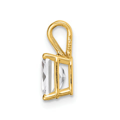 14K 7x5mm Emerald Cut Cubic Zirconia pendant