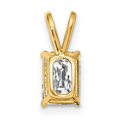 14K 7x5mm Emerald Cut Cubic Zirconia pendant