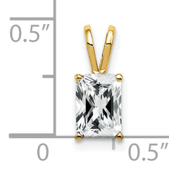14K 7x5mm Emerald Cut Cubic Zirconia pendant