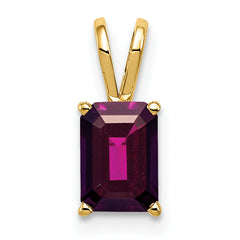 14k 7x5mm Emerald Cut Rhodolite Garnet pendant