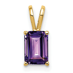 14k 8x6mm Emerald Cut Amethyst pendant